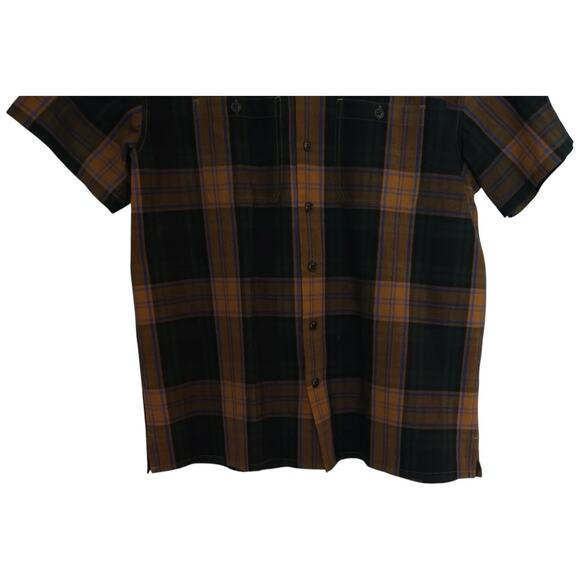 FILSON Rustic Short Sleeve Camp Shirt Golden Tan/Navy Size L - Picture 2 of 8